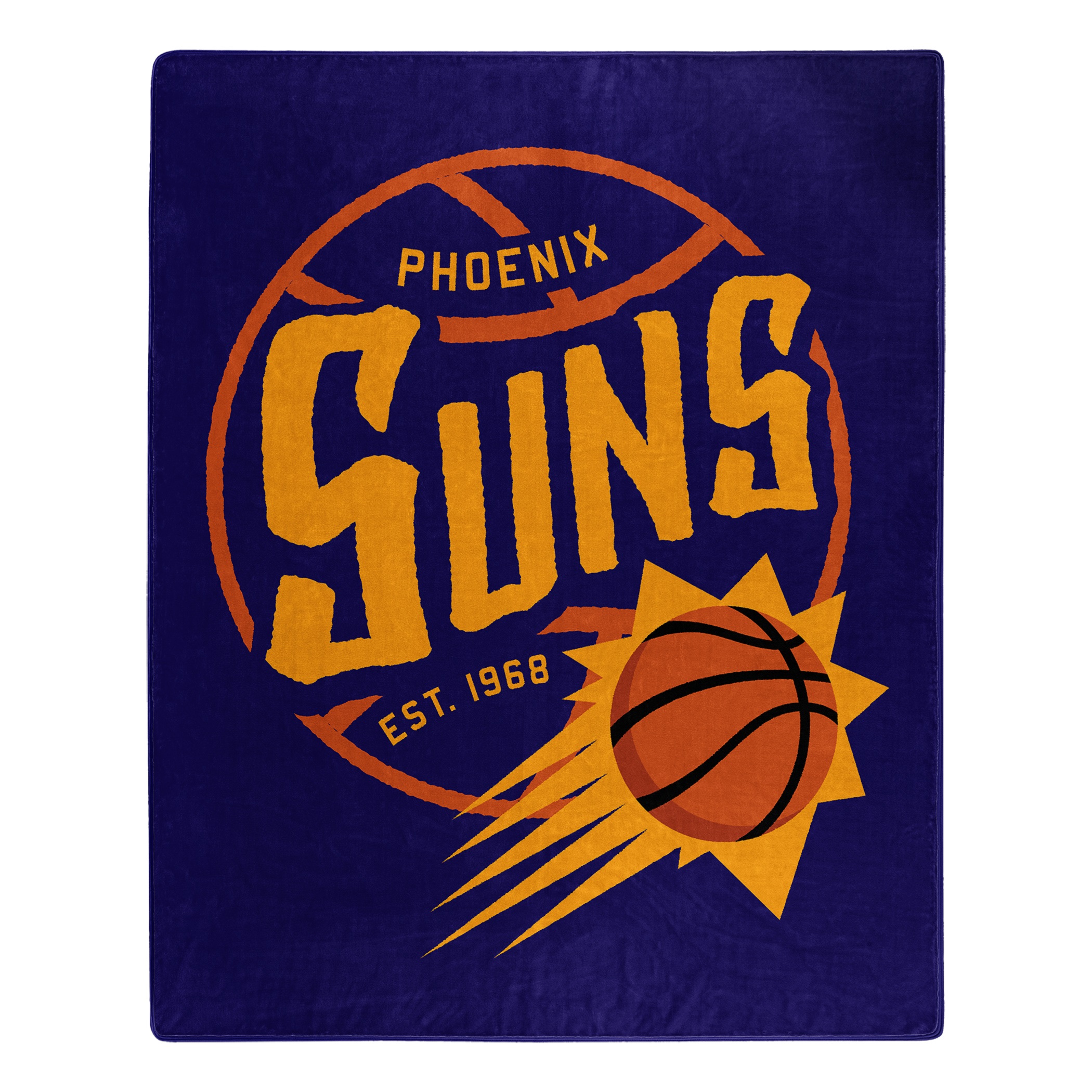 Phoenix Suns Blanket 50x60 Raschel Blacktop Design - Special Order