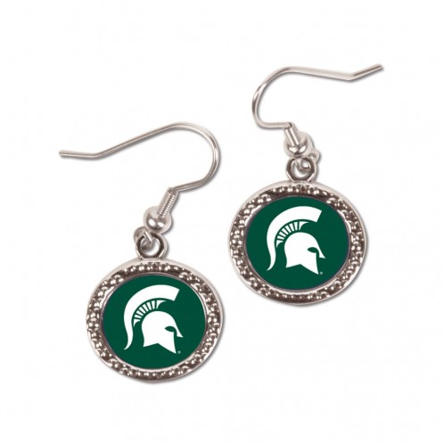 Michigan State Spartans Earrings Round Style - Special Order