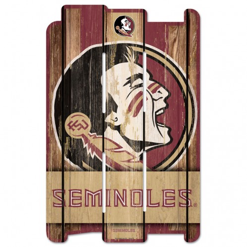 Florida State Seminoles Sign 11x17 Wood Fence Style