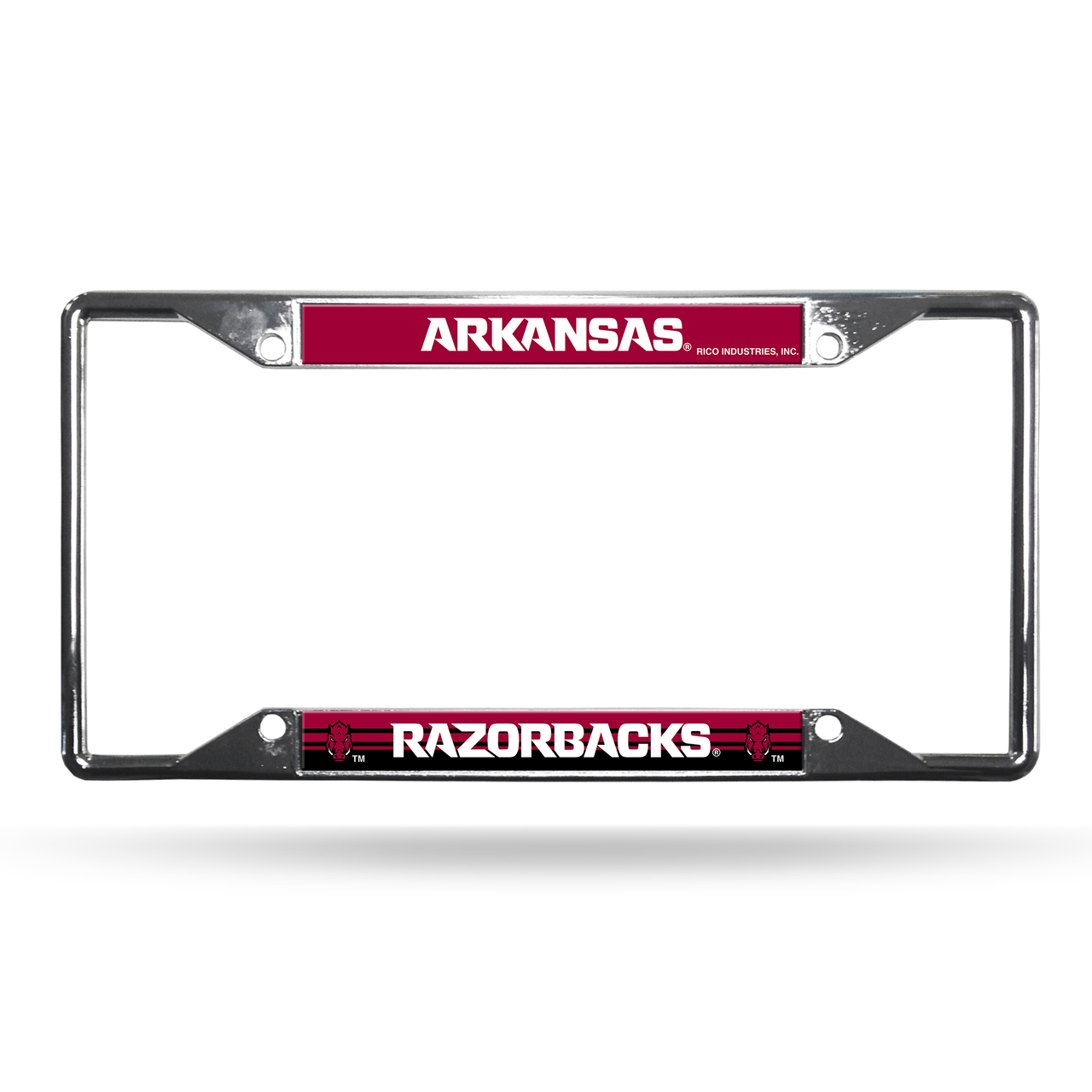 Arkansas Razorbacks License Plate Frame Chrome EZ View