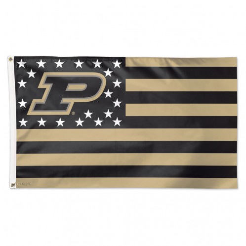 Purdue Boilermakers Flag 3x5 Deluxe Style Stars and Stripes Design - Special Order