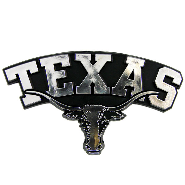 Texas Longhorns Auto Emblem Silver Chrome