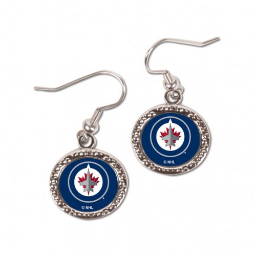 Winnipeg Jets Earrings Round Style - Special Order