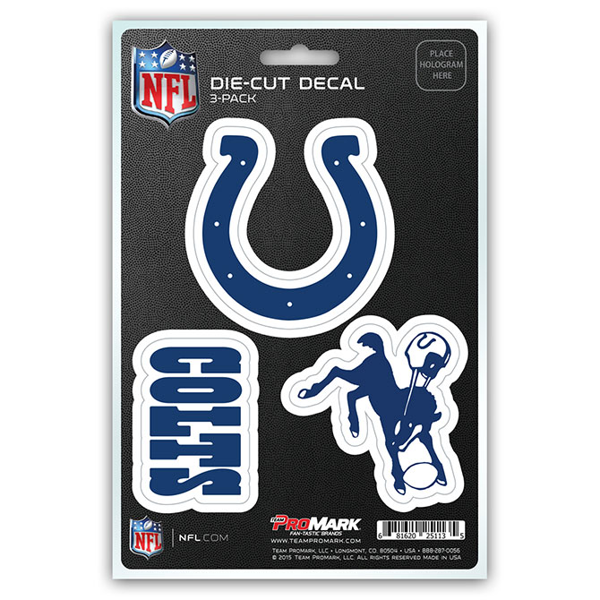 Indianapolis Colts Decal Die Cut Team 3 Pack