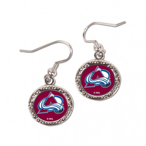 Colorado Avalanche Earrings Round Style - Special Order