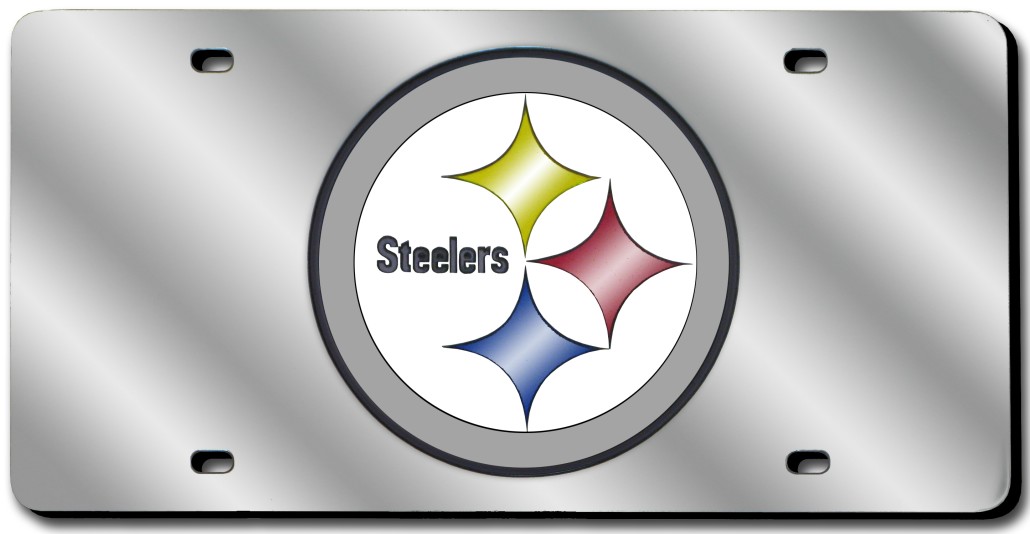 Pittsburgh Steelers License Plate Laser Cut Silver