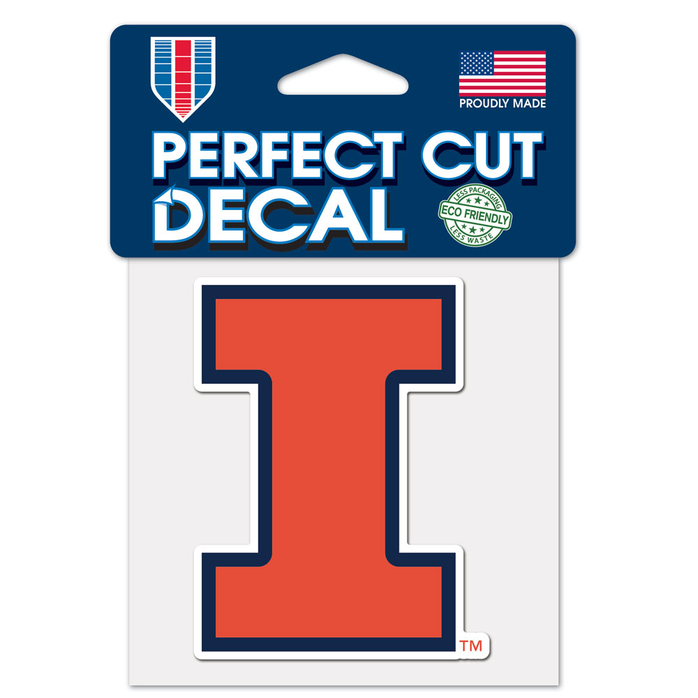 Illinois Fighting Illini Decal 4x4 Perfect Cut Color - Special Order