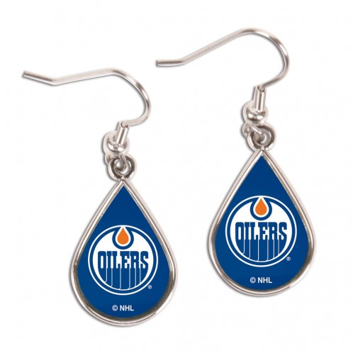 Edmonton Oilers Earrings Tear Drop Style - Special Order