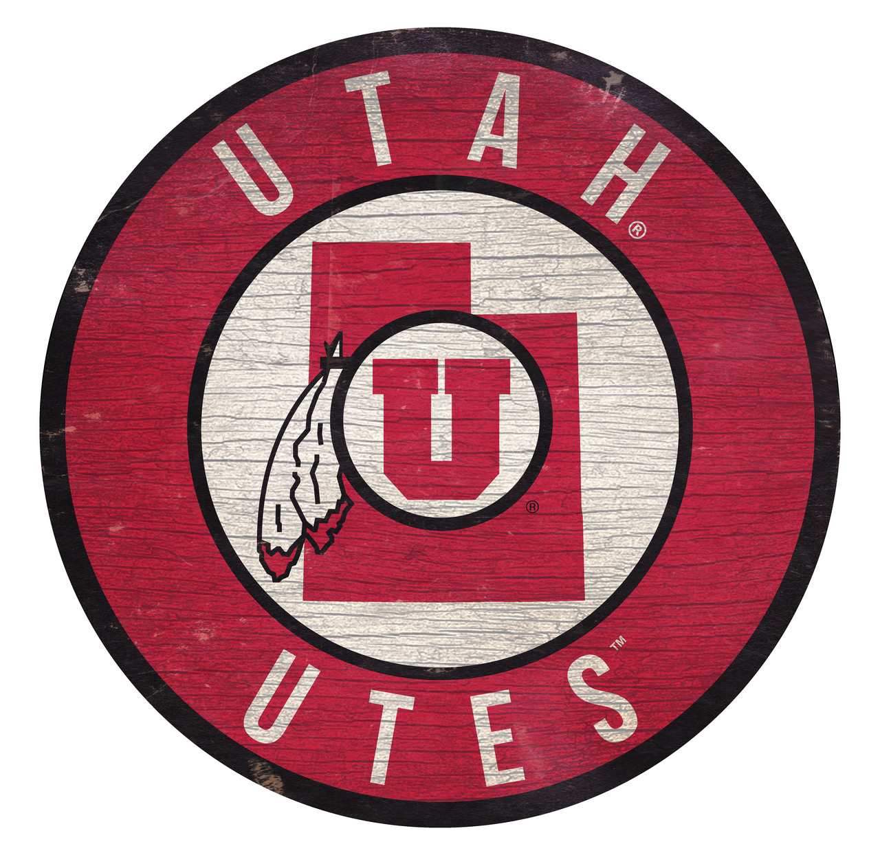 Utah Utes Sign Wood 12 Inch Round State Design - Special Order