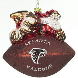 Atlanta Falcons Ornament 5 1/2 Inch Peggy Abrams Glass Football CO