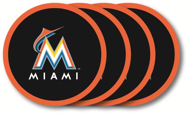 Miami Marlins Coaster Set - 4 Pack - Special Order
