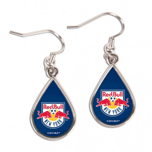 New York Red Bulls Earrings Tear Drop Style - Special Order