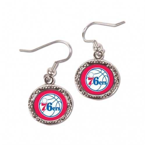 Philadelphia 76ers Earrings Round Style - Special Order