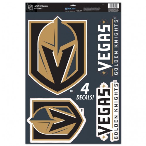 Vegas Golden Knights Decal 11x17 Multi Use 4 Decals Sheet - Special Order