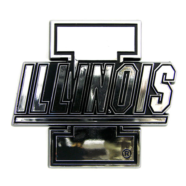 Illinois Fighting Illini Auto Emblem - Silver - Special Order