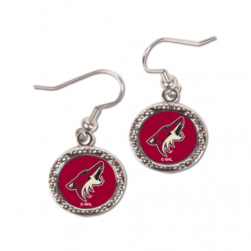Arizona Coyotes Earrings Round Style - Special Order