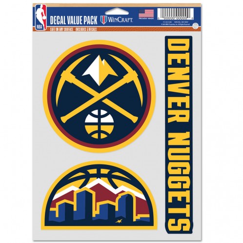 Denver Nuggets Decal Multi Use Fan 3 Pack Special Order