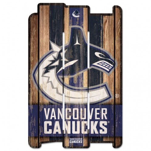 Vancouver Canucks Sign 11x17 Wood Fence Style - Special Order