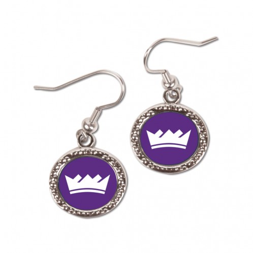 Sacramento Kings Earrings Round Style - Special Order
