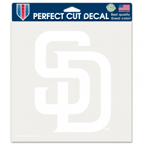 San Diego Padres Decal 8x8 Die Cut White - Special Order