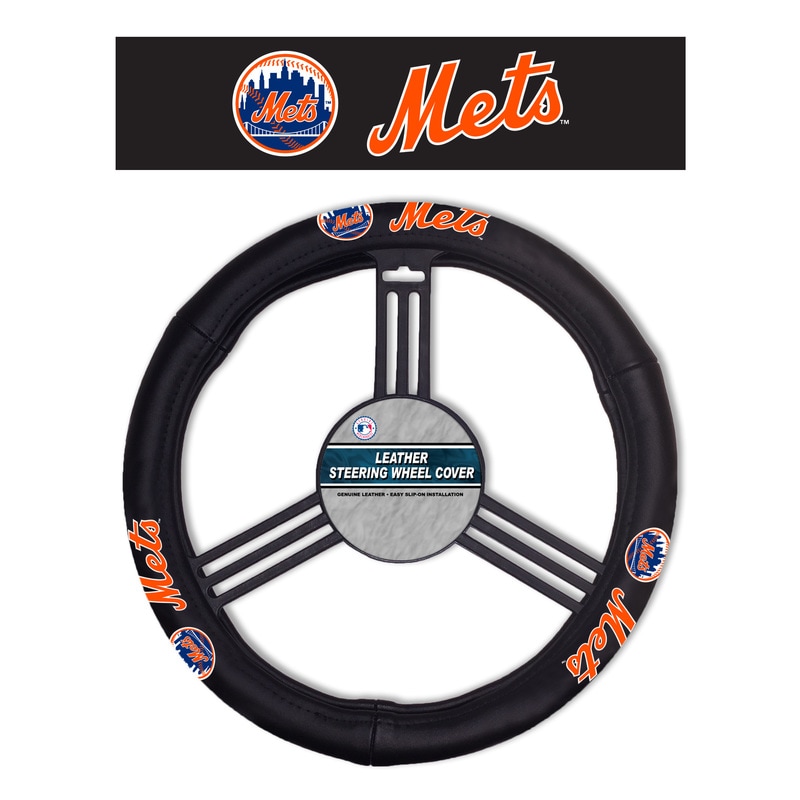 New York Mets Steering Wheel Cover Leather CO