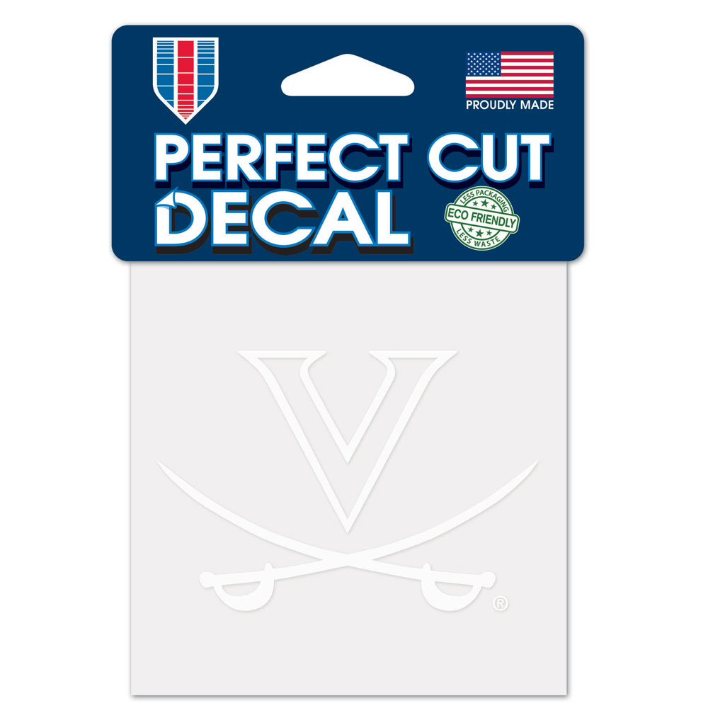 Virginia Cavaliers Decal 4x4 Perfect Cut White - Special Order