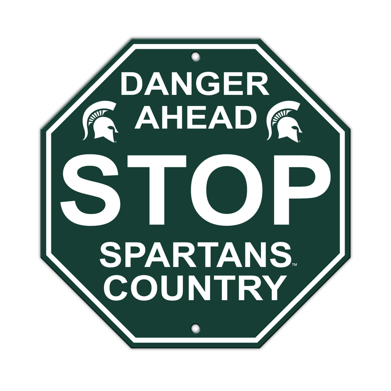Michigan State Spartans Sign 12x12 Plastic Stop Style CO