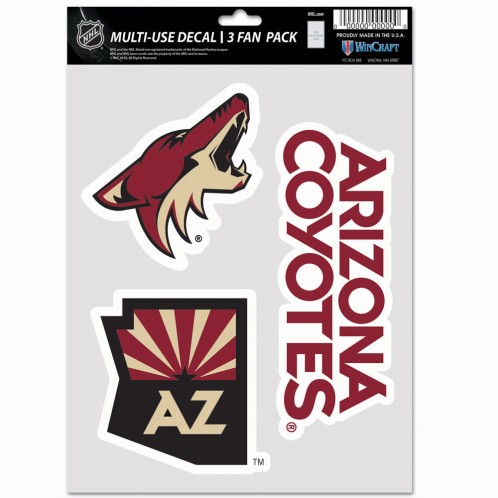 Arizona Coyotes Decal Multi Use Fan 3 Pack Special Order