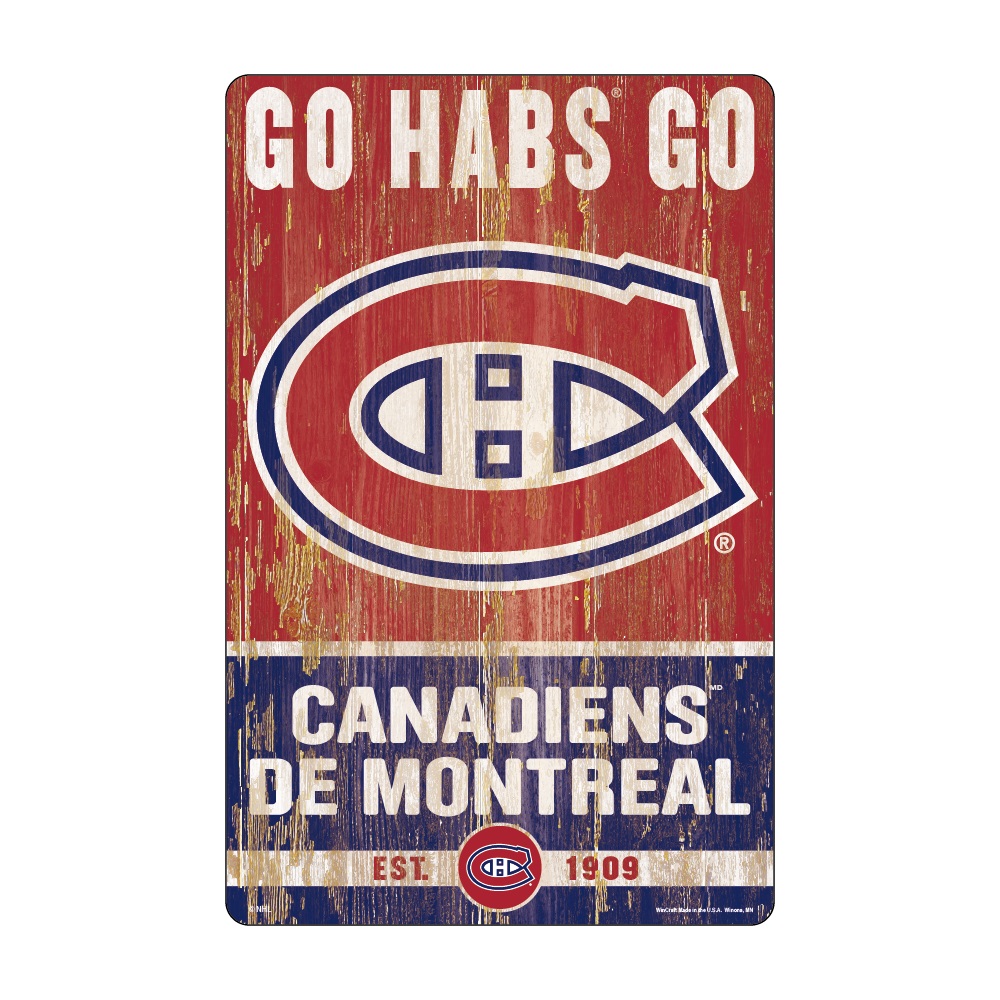 Montreal Canadiens Sign 11x17 Wood Slogan Design - Special Order