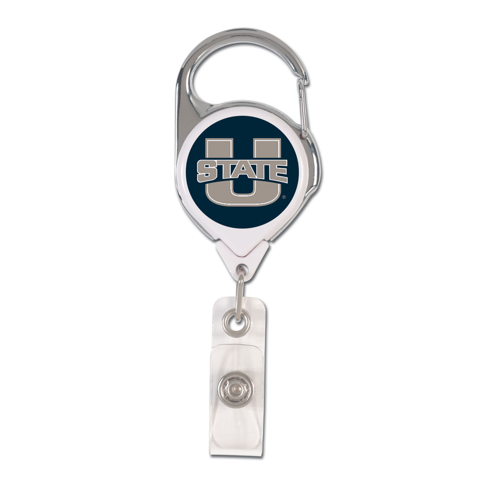 Utah State Aggies Badge Holder Premium Retractable - Special Order
