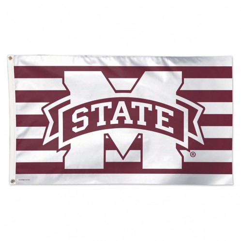 Mississippi State Bulldogs Flag 3x5 Deluxe Style Stars and Stripes Design - Special Order