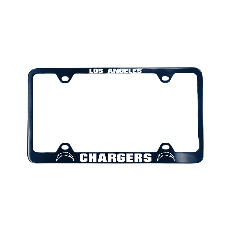 Los Angeles Chargers License Plate Frame Laser Cut Blue