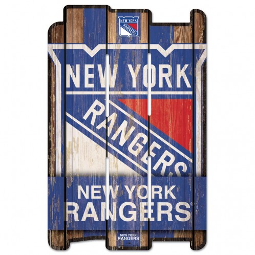 New York Rangers Sign 11x17 Wood Fence Style