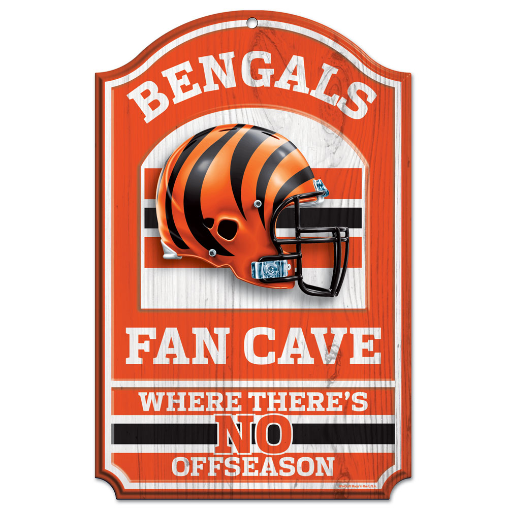 Cincinnati Bengals Wood Sign - 11x17 Fan Cave Design