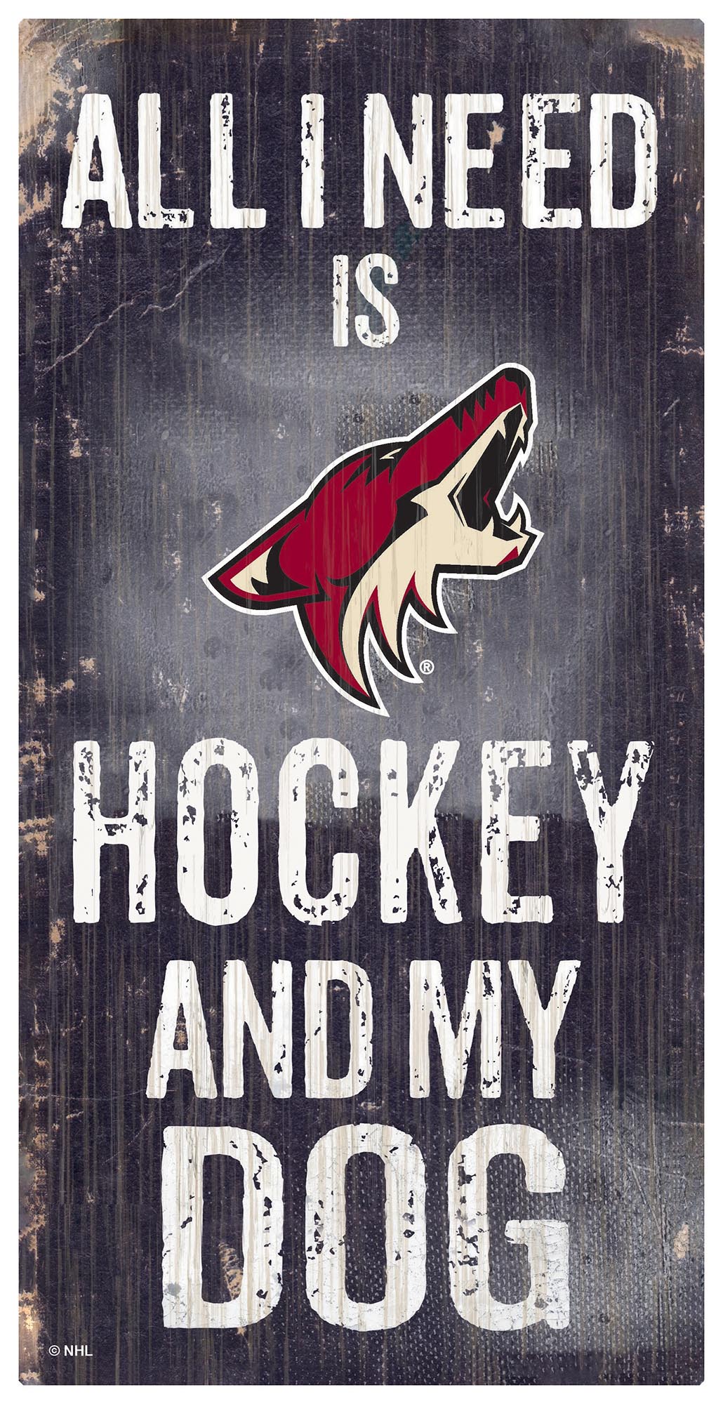 Arizona Coyotes Sign Wood 6x12 Hockey and Dog Design Special Order