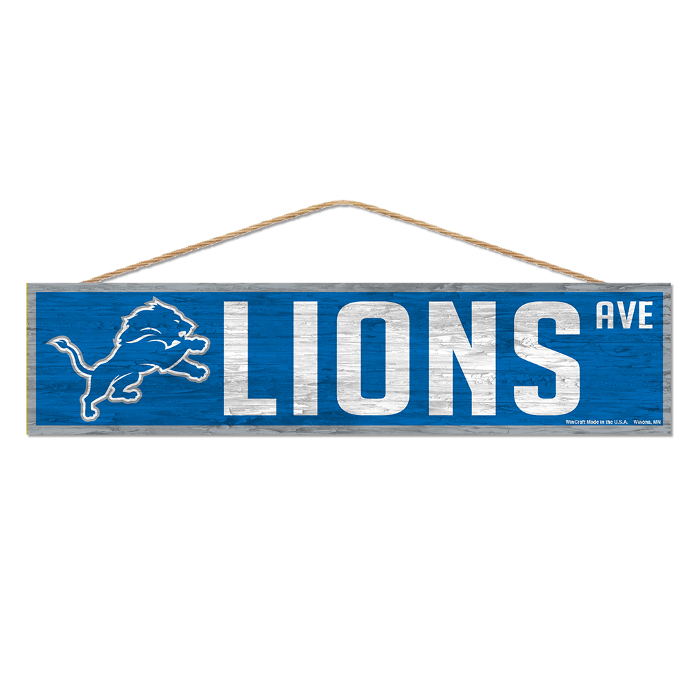 Detroit Lions Sign 4x17 Wood Avenue Design