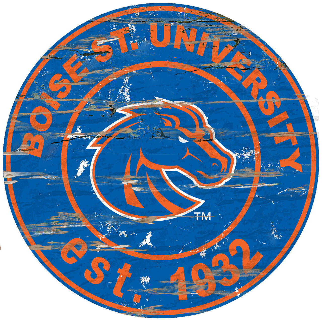 Boise State Broncos Wood Sign - 24 Round - Special Order