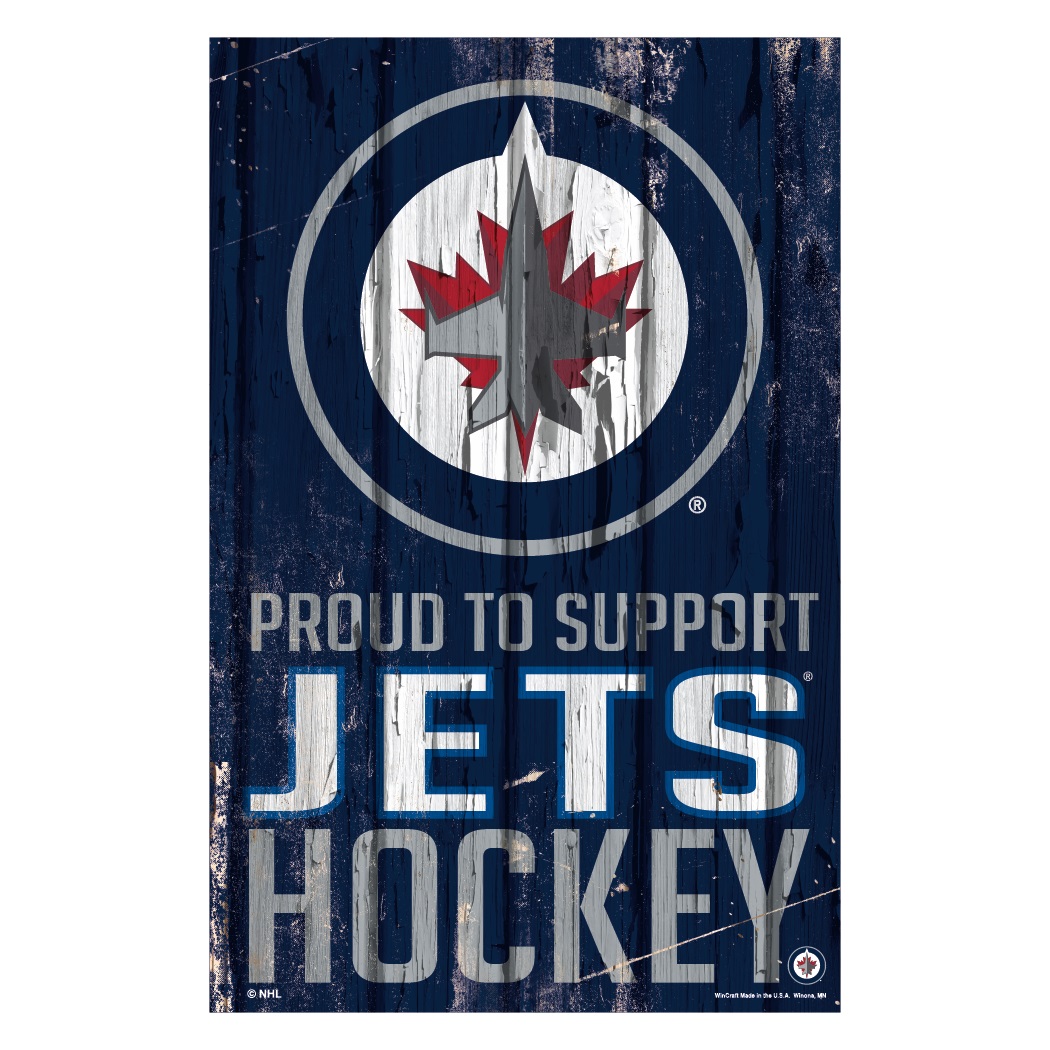 Winnipeg Jets Sign 11x17 Wood Proud to Support Design