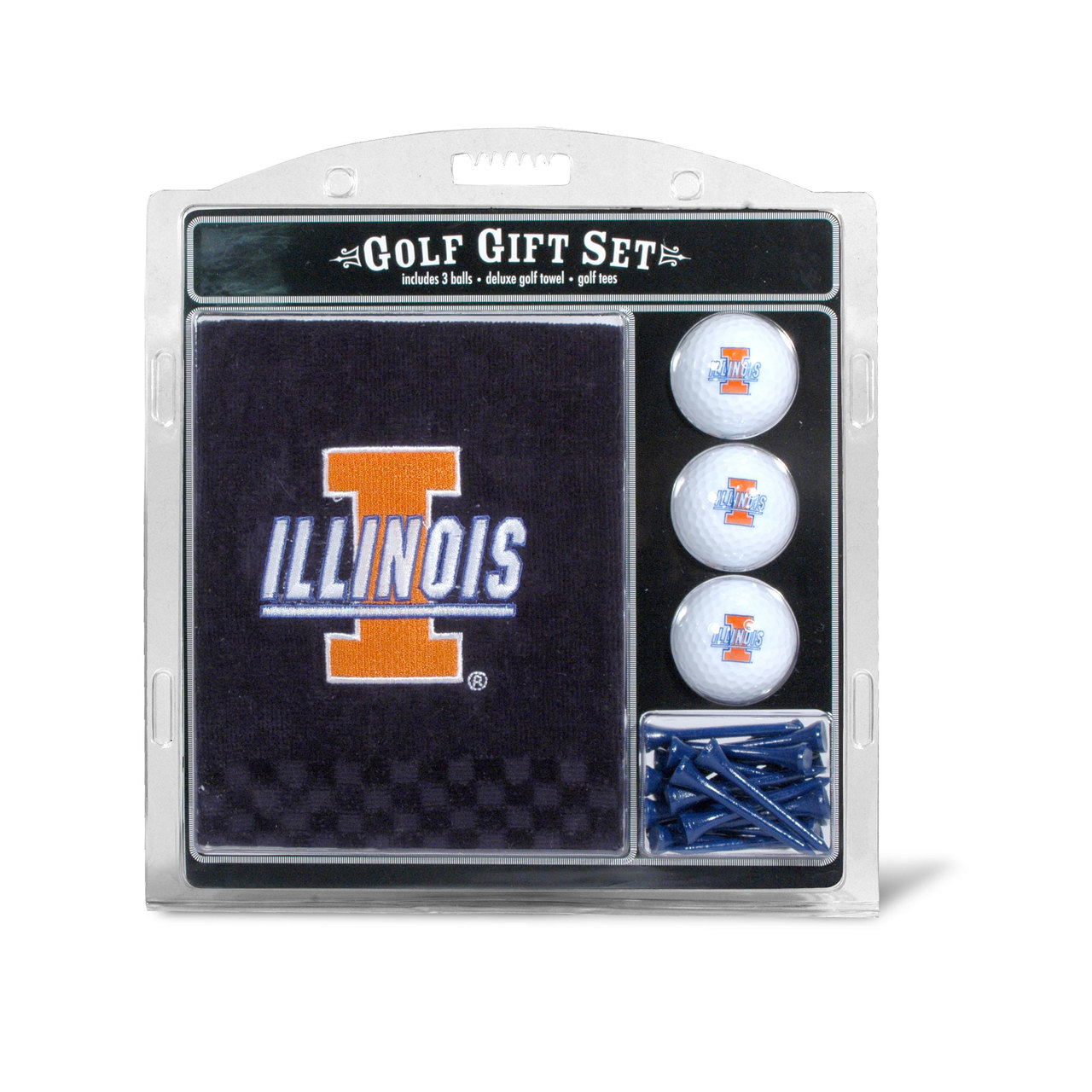 Illinois Fighting Illini Golf Gift Set with Embroidered Towel - Special Order