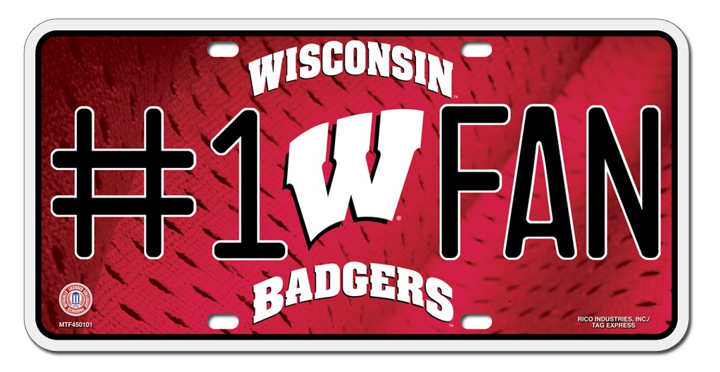 Wisconsin Badgers License Plate - #1 Fan