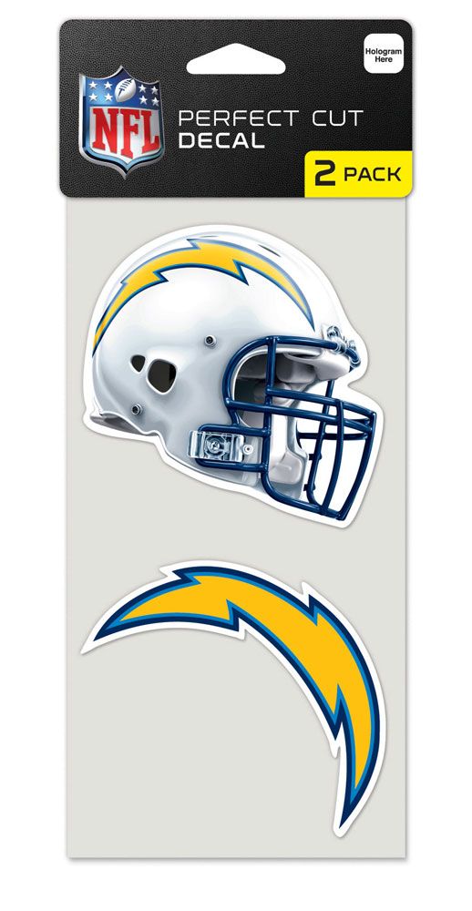 Los Angeles Chargers Decal 4x4 Perfect Cut Set of 2