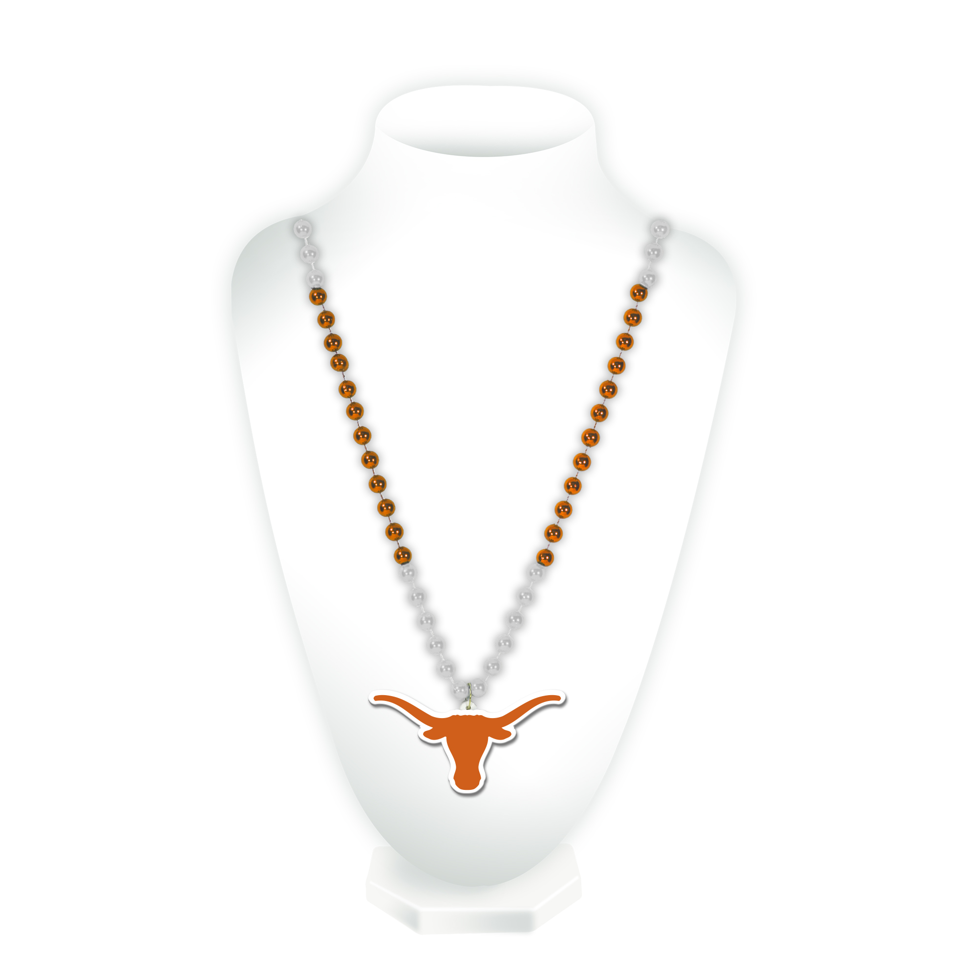 Texas Longhorns Beads with Medallion Mardi Gras - Special Order