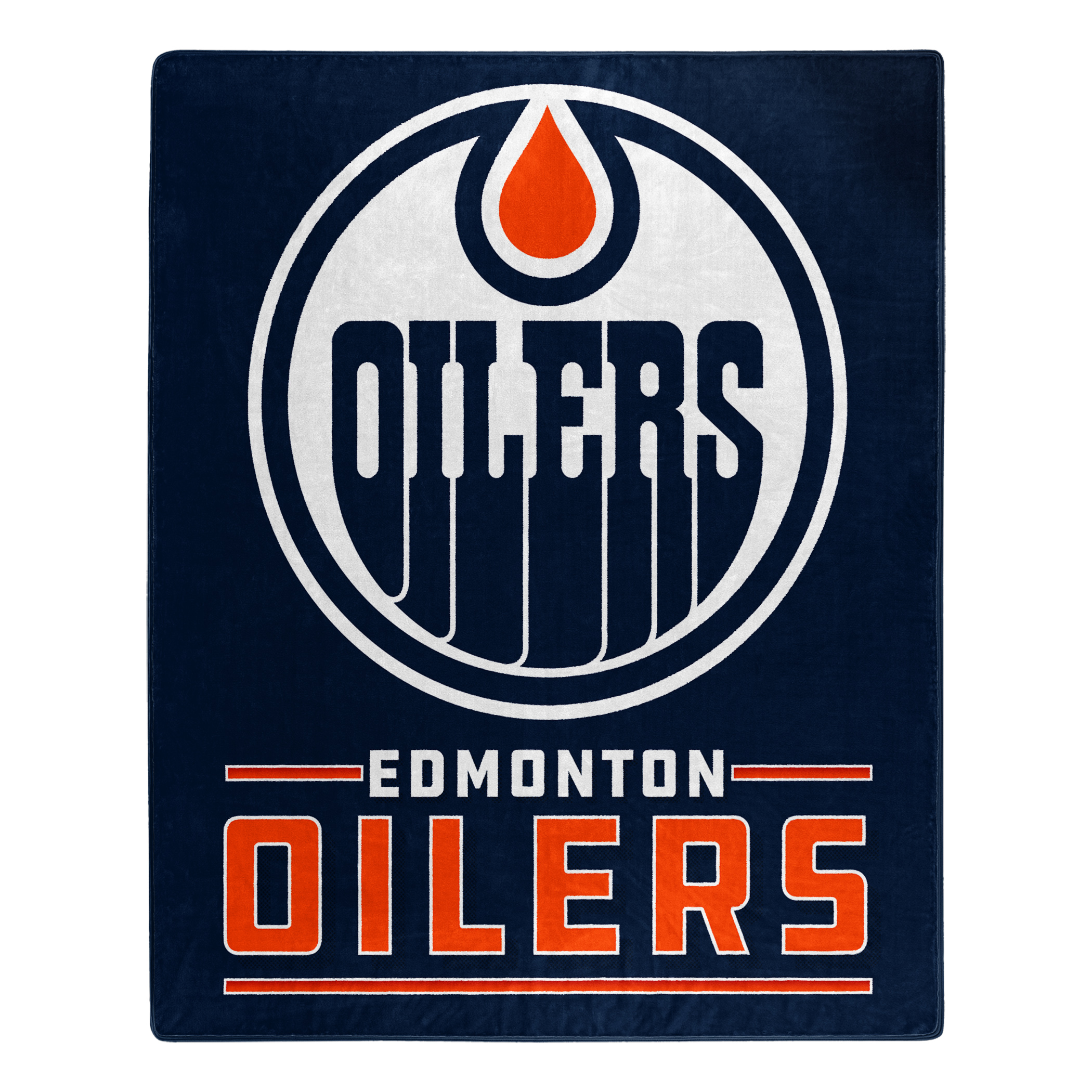 Edmonton Oilers Blanket 50x60 Raschel Interference Design - Special Order