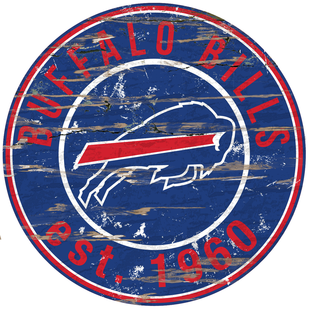Buffalo Bills Wood Sign - 24 Round - Special Order