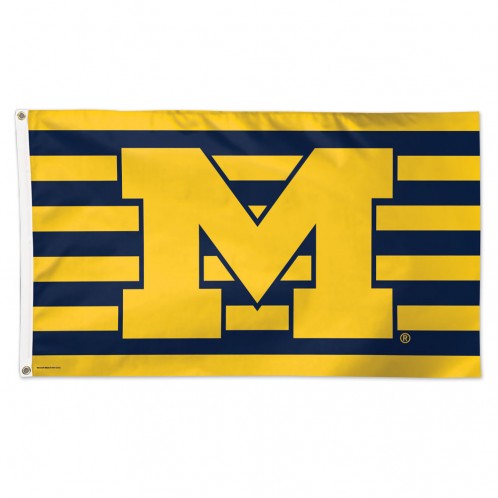 Michigan Wolverines Flag 3x5 Deluxe Style Stars and Stripes Design - Special Order