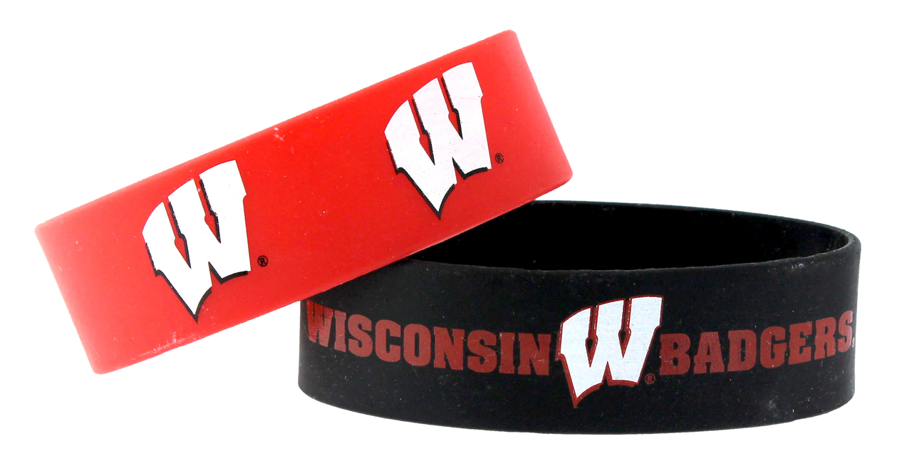 Wisconsin Badgers Bracelets 2 Pack Wide - Special Order