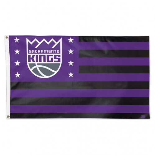Sacramento Kings Flag 3x5 Deluxe Style Stars and Stripes Design - Special Order