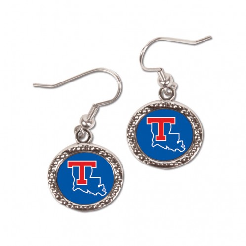 Louisiana Tech Bulldogs Earrings Round Style - Special Order
