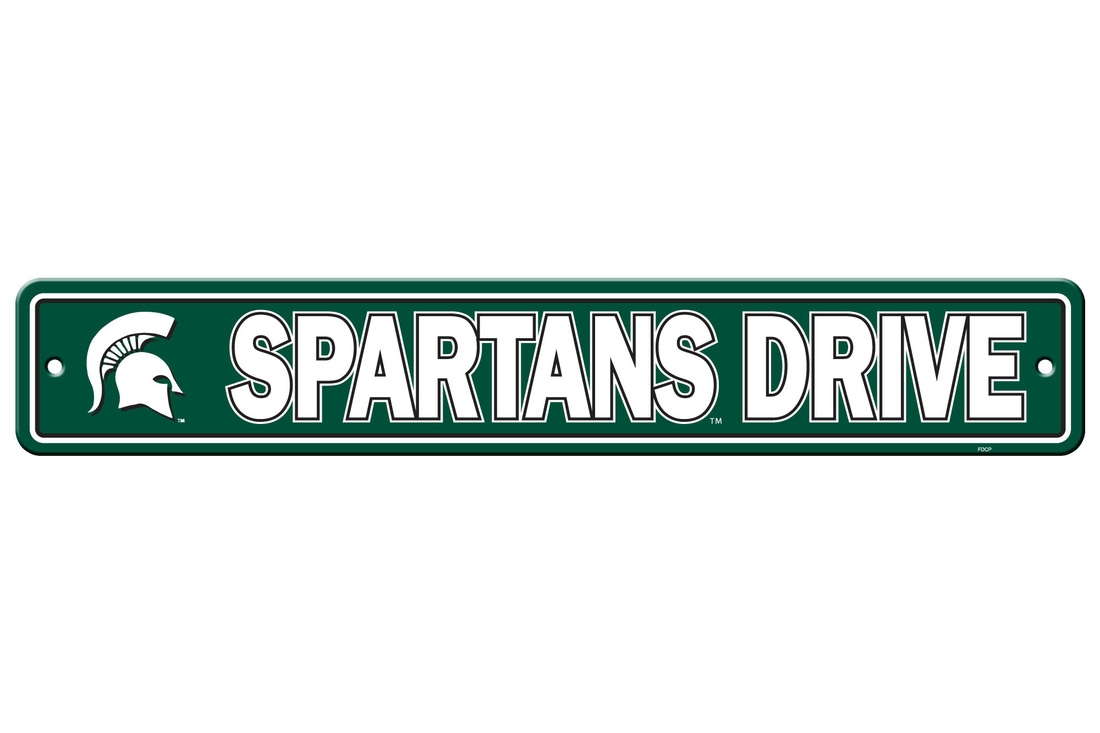 Michigan State Spartans Sign 4x24 Plastic Street Style CO