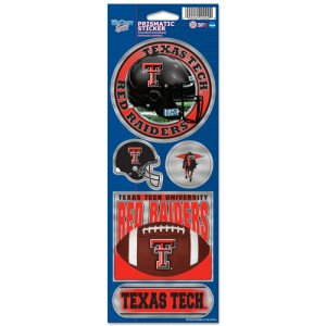 Texas Tech Red Raiders Stickers Prismatic - Special Order